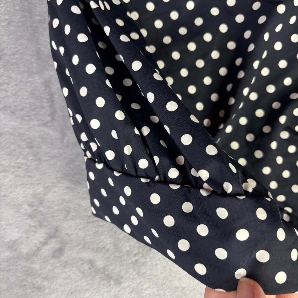 Lands End Tankini Top Womens 12 Black White Polka Dot Halter Built-in Bra Retro - Picture 11 of 14